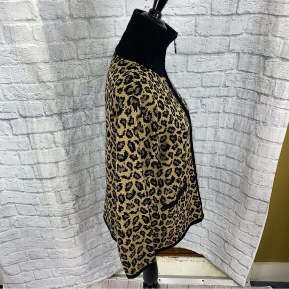 Tallyho full zip sweater jacket cheetah print sz S women - Picture 6 of 12